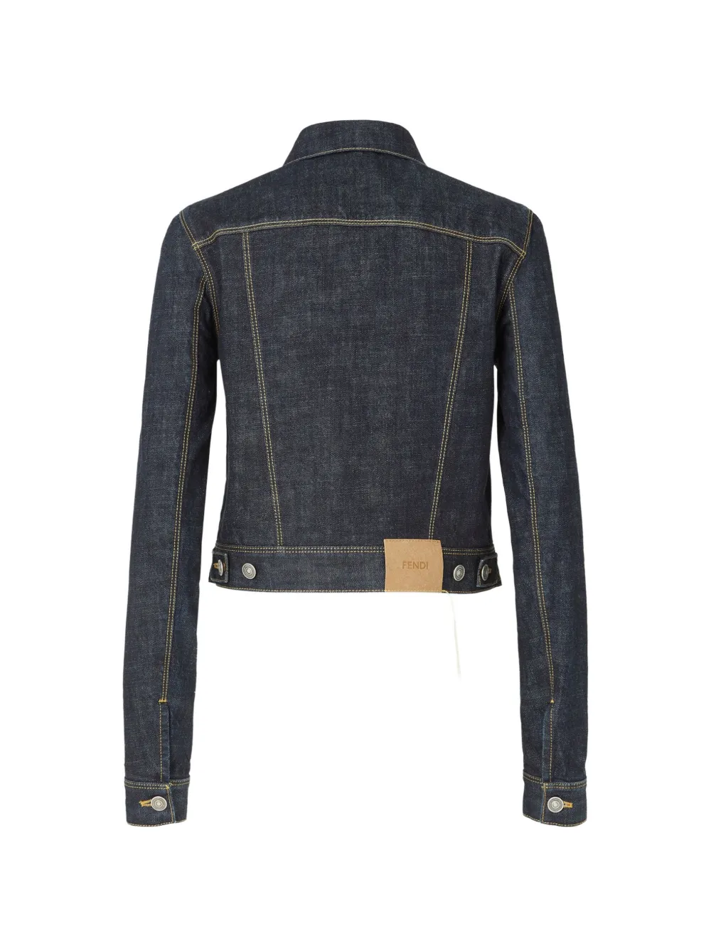 FENDI Spijkerjack met logopatch Blauw