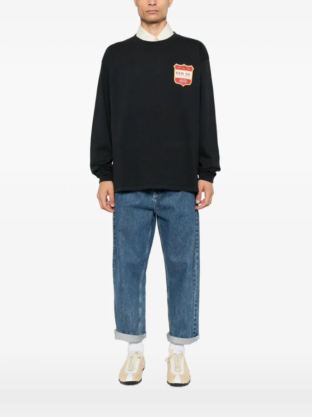 RHUDE T-shirt met print Zwart