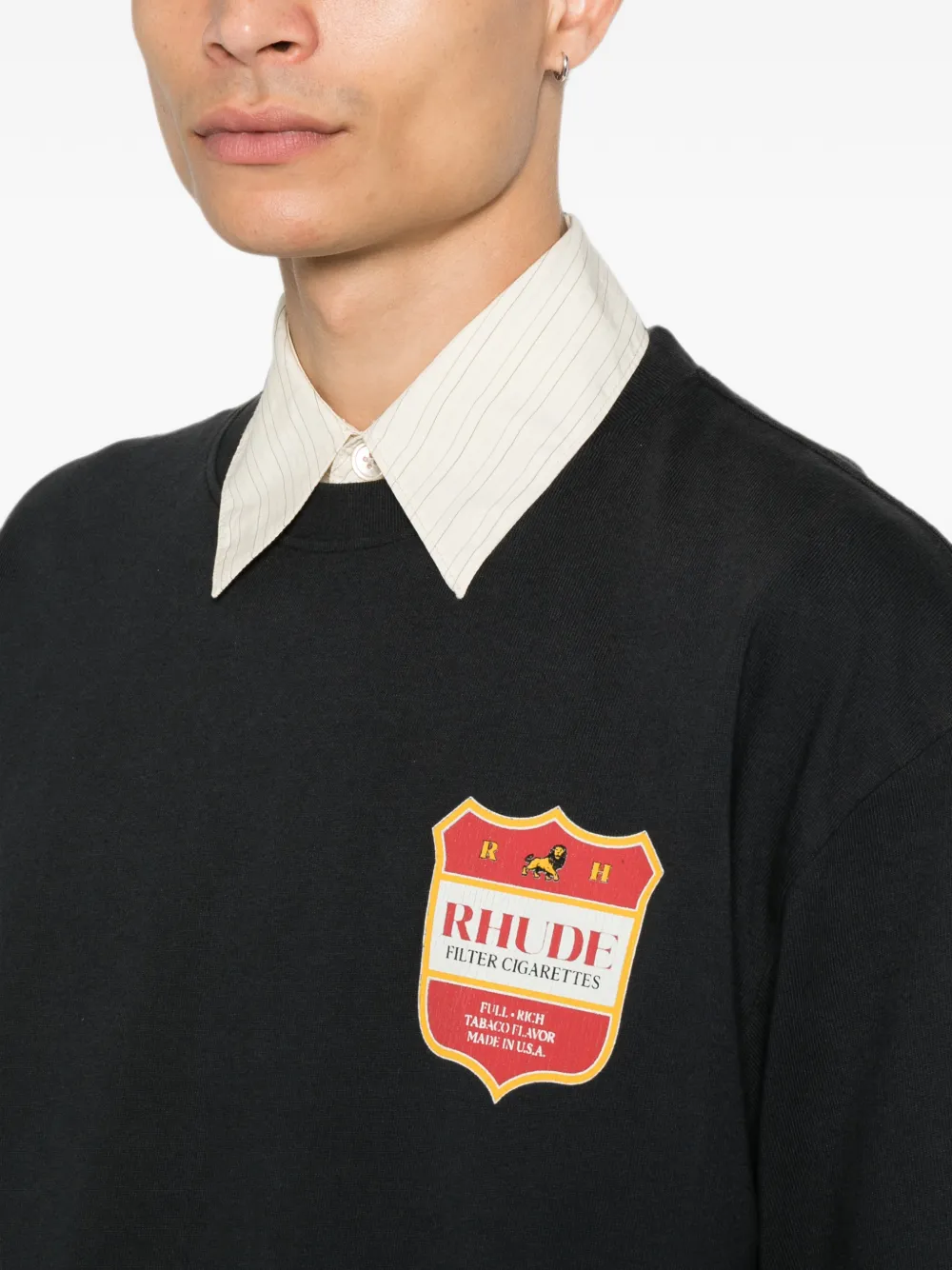 RHUDE T-shirt met print Zwart