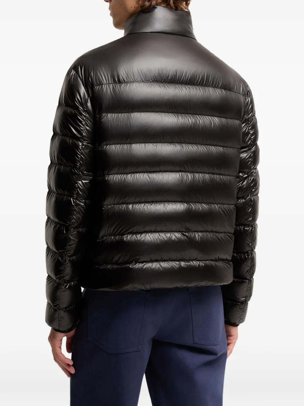 Moncler Sergesta gewatteerd jack met logopatch Zwart