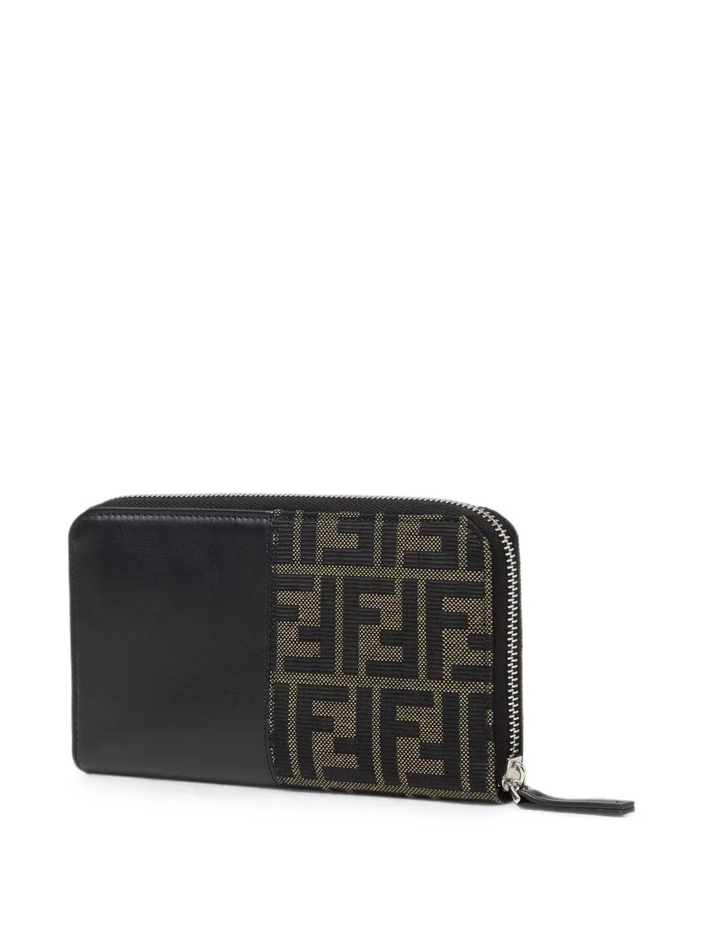 FENDI Portemonnee met FF-jacquard en rits Zwart
