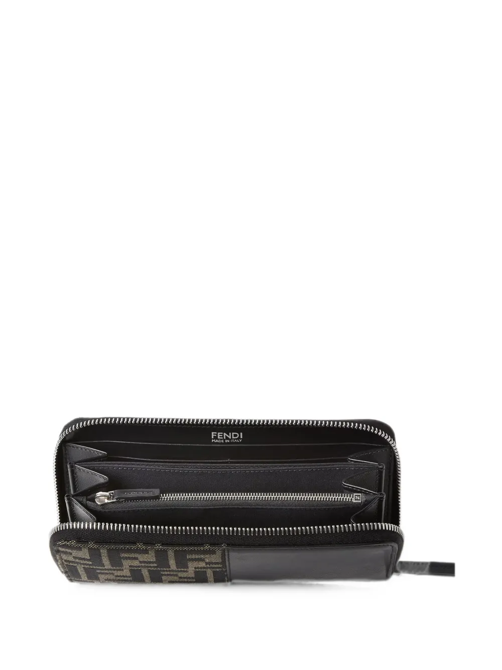 FENDI Portemonnee met FF-jacquard en rits Zwart