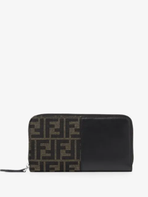 FENDI FF jacquard zip around wallet