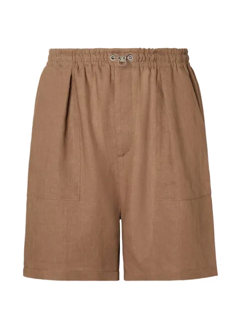 FENDI short en lin à taille à lien de resserrage