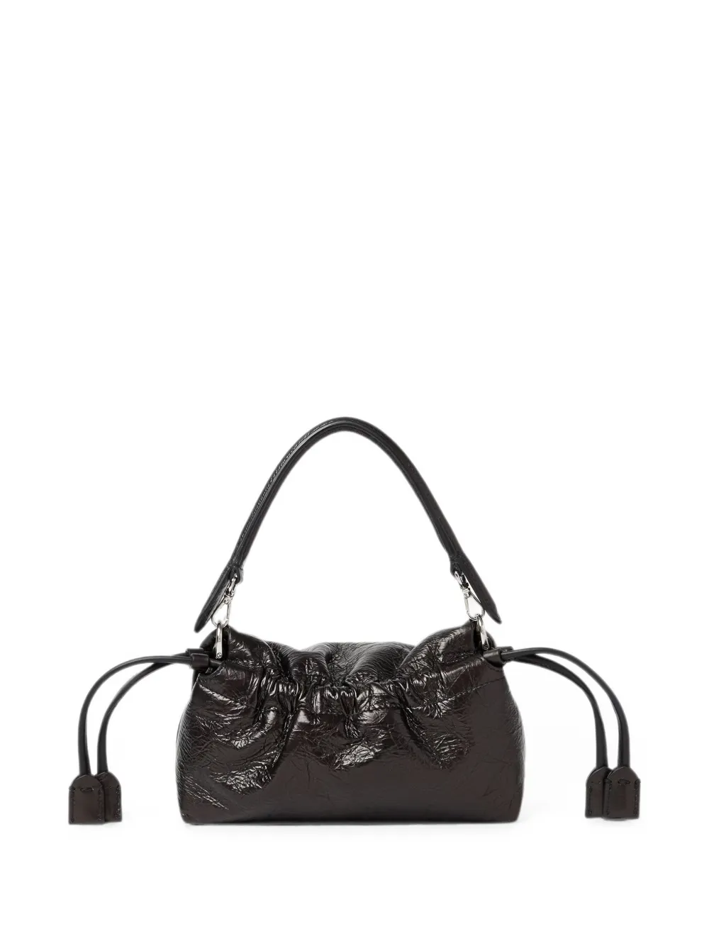 FENDI Baguette zachte leren mini-tas met gebarsten effect Zwart