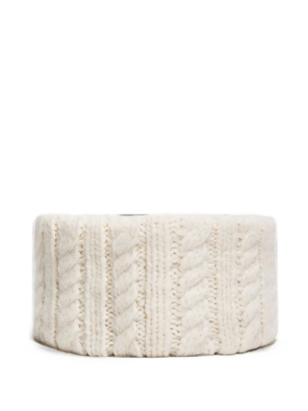Moncler Kabelgebreide haarband met logo-patch Wit