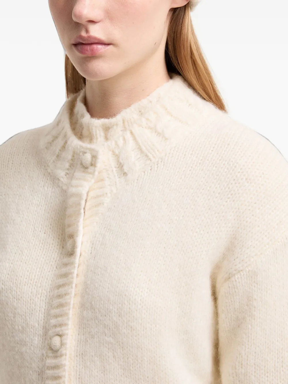 Moncler Kabelgebreide haarband met logo-patch Wit