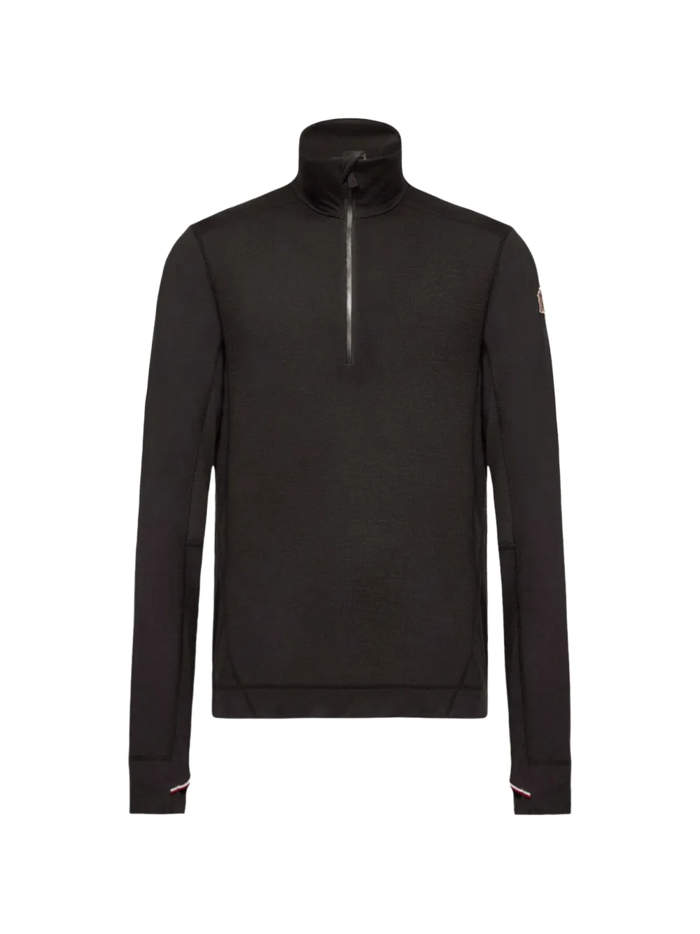 Moncler knit half-zip turtleneck T-shirt Zwart