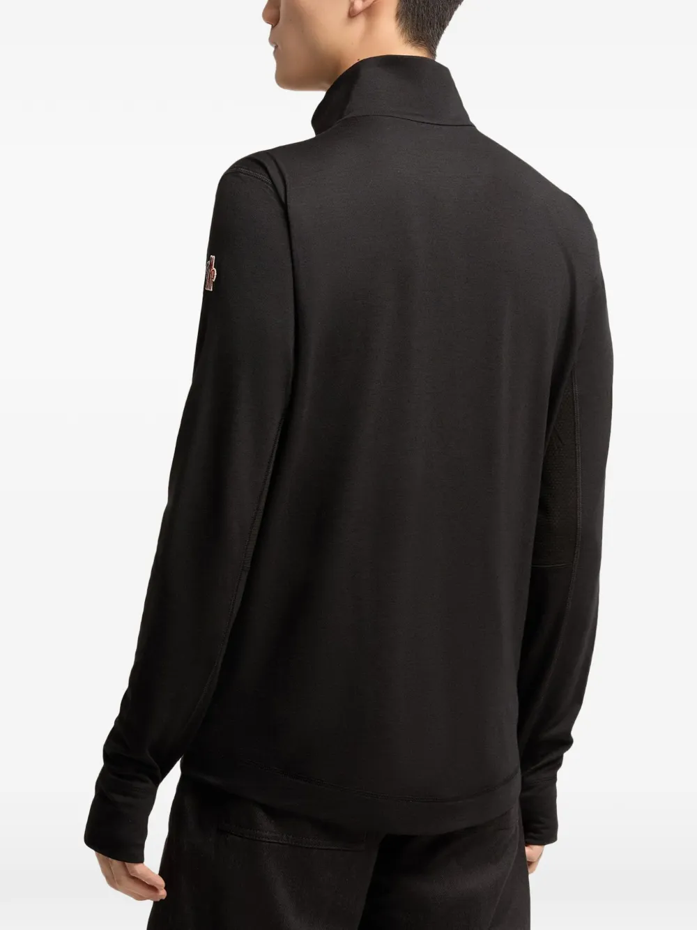 Moncler knit half-zip turtleneck T-shirt Zwart