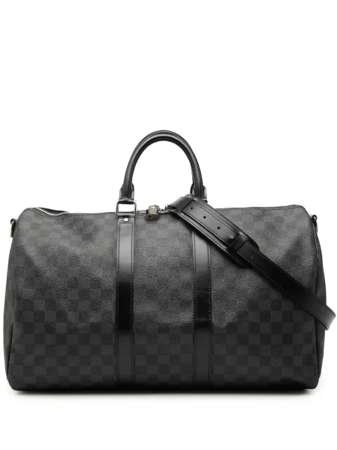 Louis Vuitton Pre-Owned bolso de viaje Keepall Bandouliere 45 con motivo Damier Graphite 2018