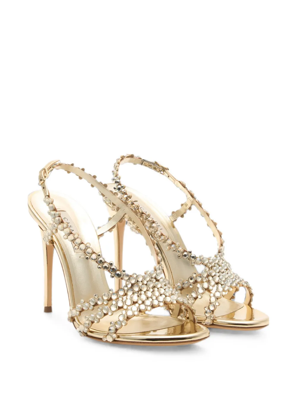 Casadei Julia C-Love crystal-embellished sandals Goud