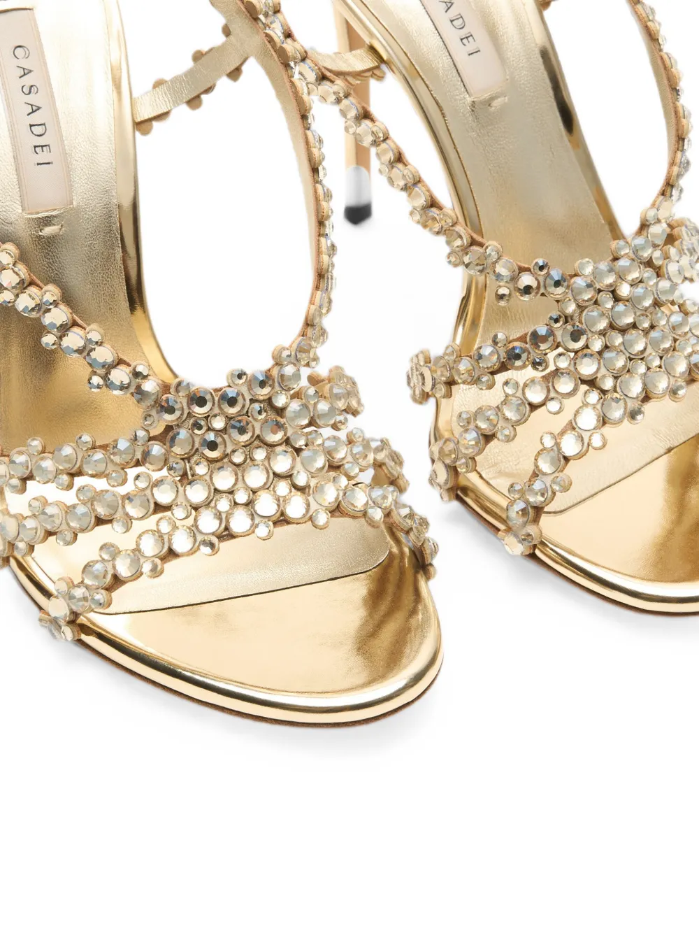 Casadei Julia C-Love crystal-embellished sandals Goud