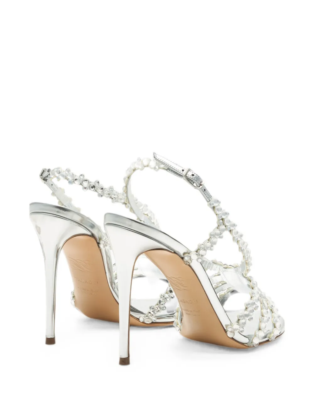 Casadei Julia C-Love crystal-embellished sandals Zilver