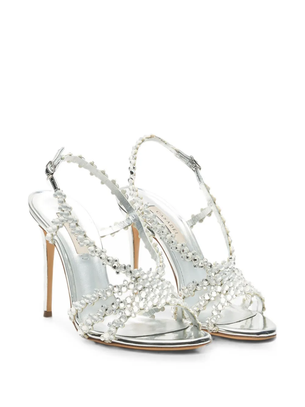 Casadei Julia C-Love crystal-embellished sandals Zilver