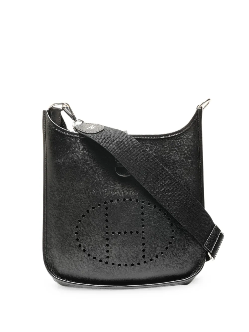 Pre-owned Hermes 2004 Pm Evelyne Shoulder Bag In Black