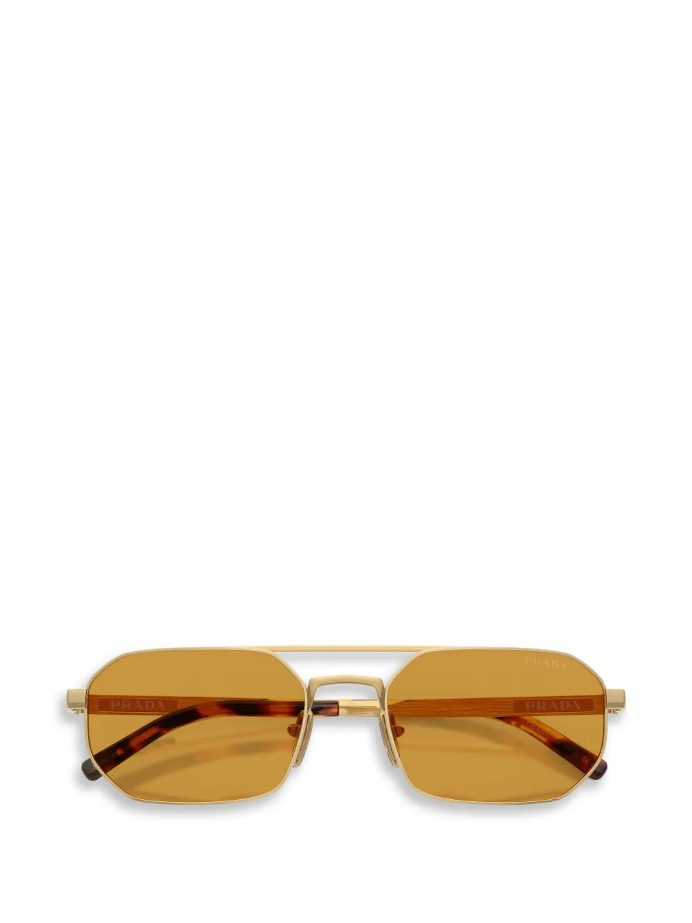 Prada Eyewear Zonnebril met geometrisch montuur Goud