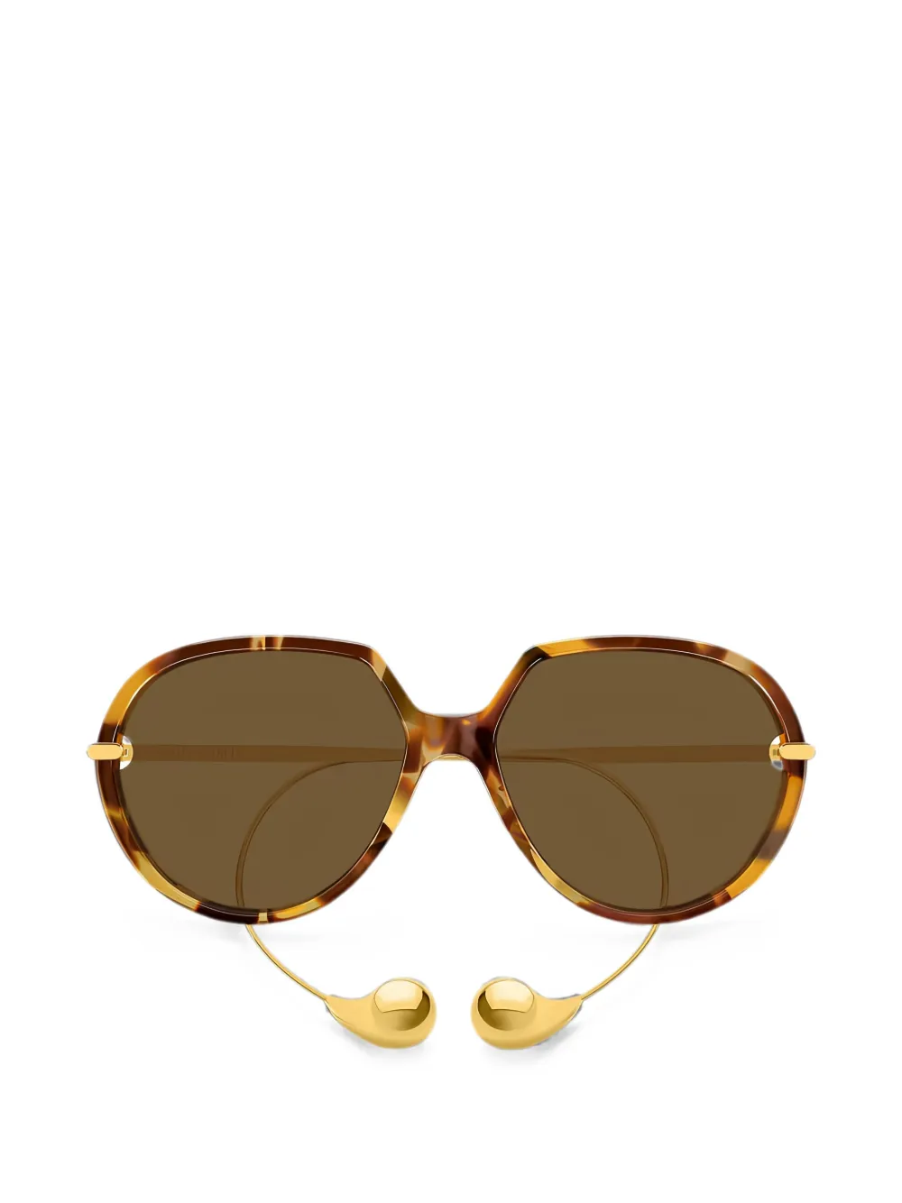 Saint Laurent Geometric-frame Sunglasses In Brown