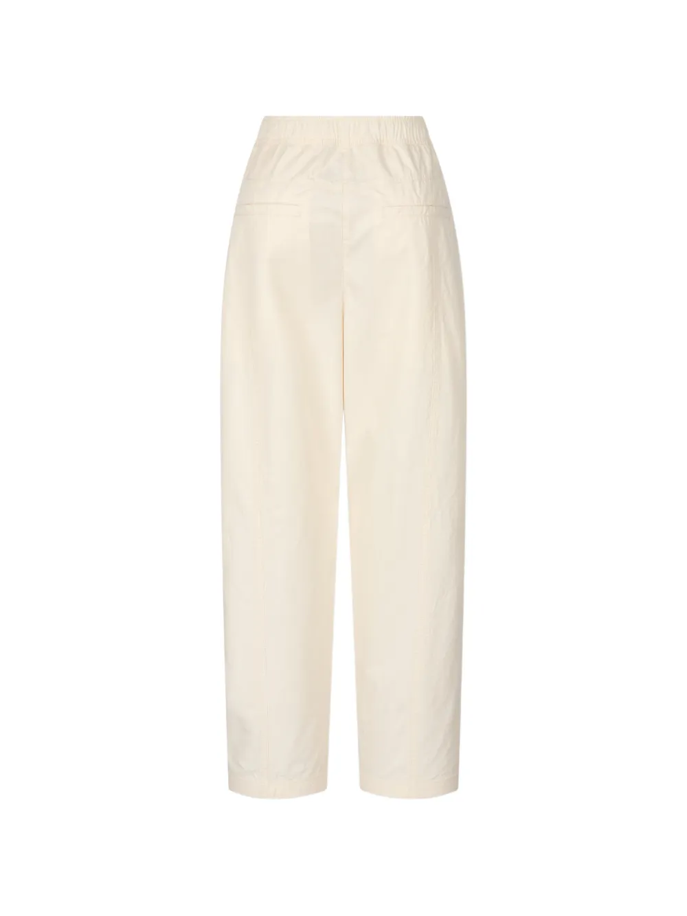 TOMBOY Katoenen-twill broek met toelopende pijpen en elastische taille Beige
