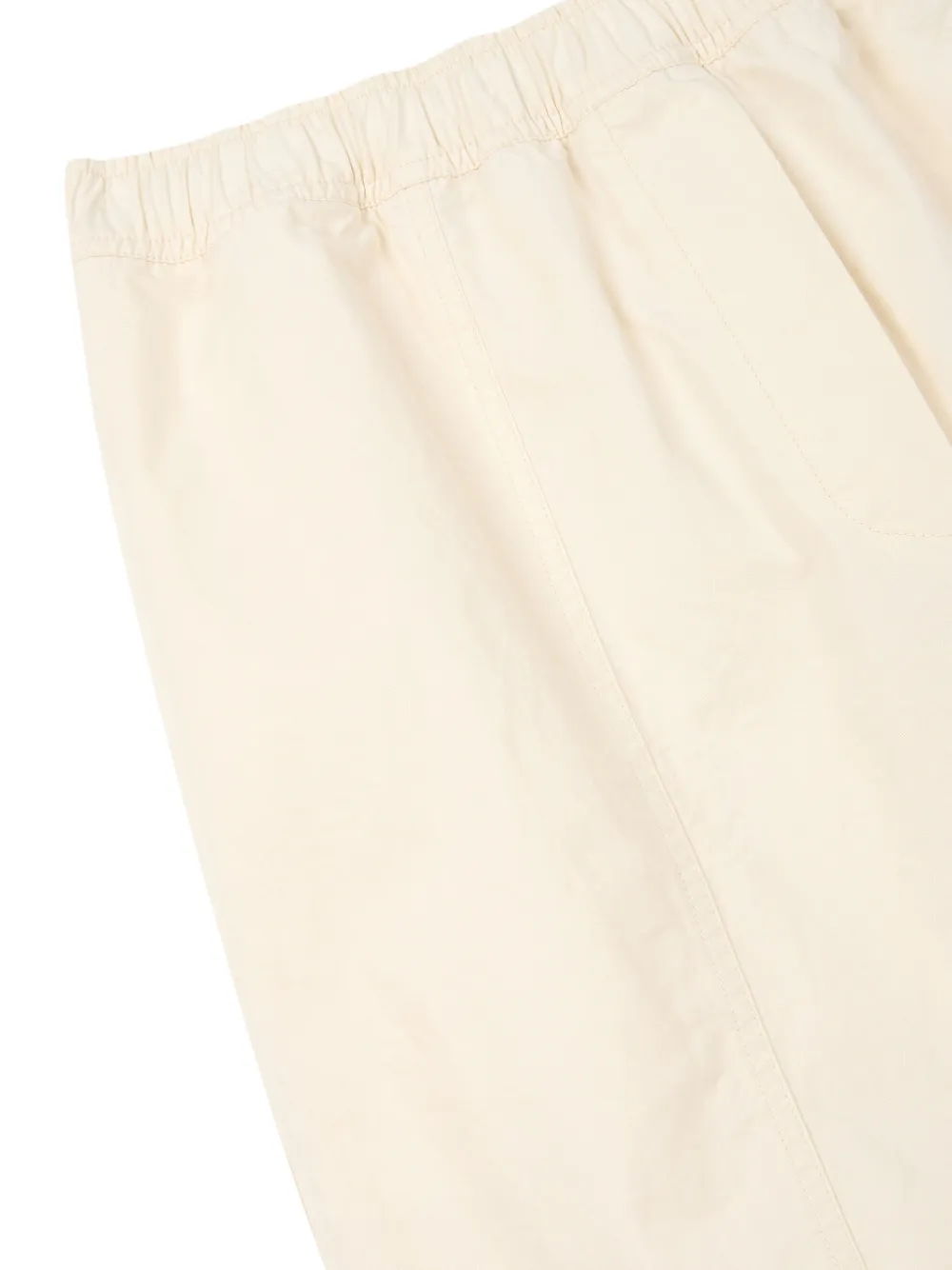 TOMBOY Katoenen-twill broek met toelopende pijpen en elastische taille Beige