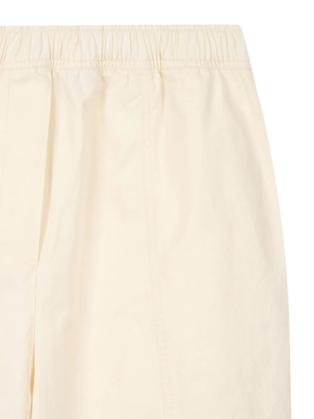 TOMBOY Katoenen-twill broek met toelopende pijpen en elastische taille Beige