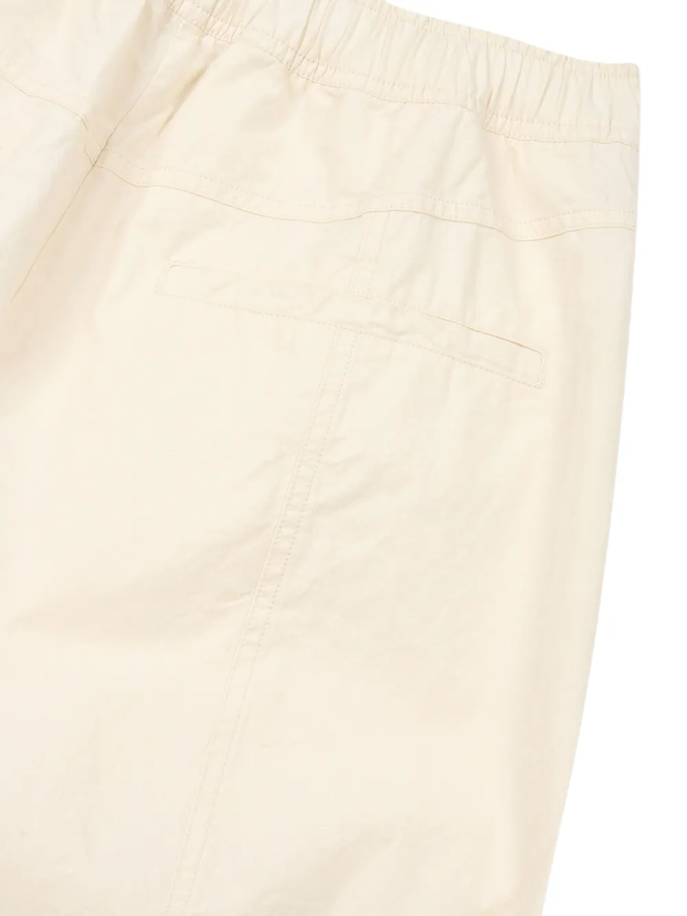 TOMBOY Katoenen-twill broek met toelopende pijpen en elastische taille Beige