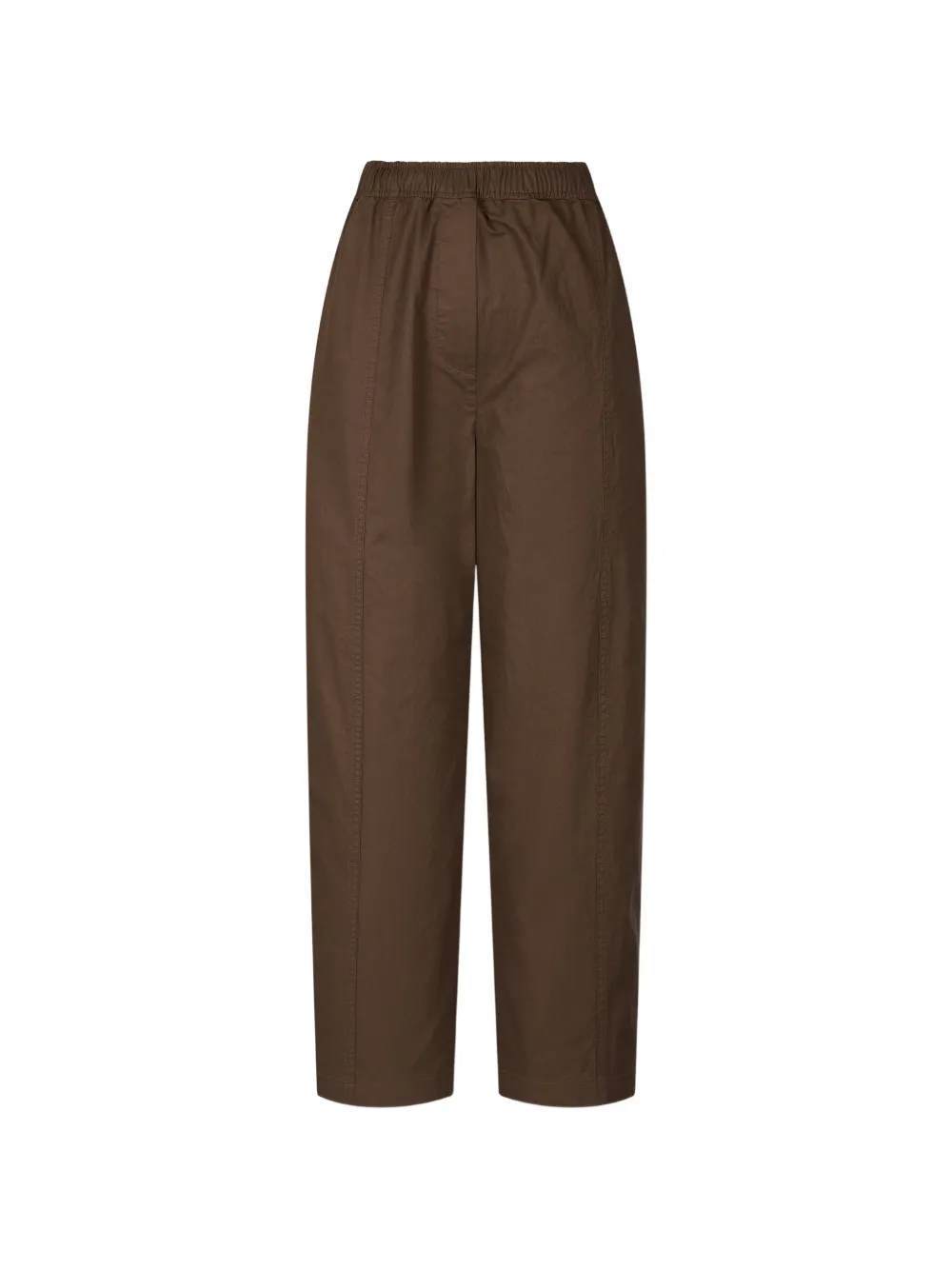 TOMBOY elasticated-waist cotton-twill tapered trousers - Marrone