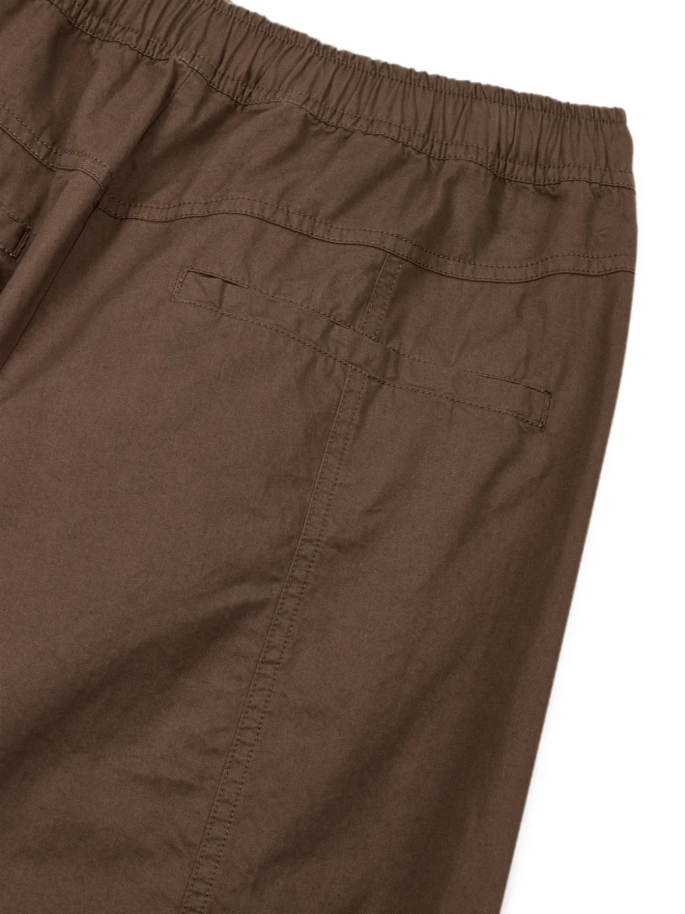 TOMBOY Katoenen-twill broek met toelopende pijpen en elastische taille Bruin