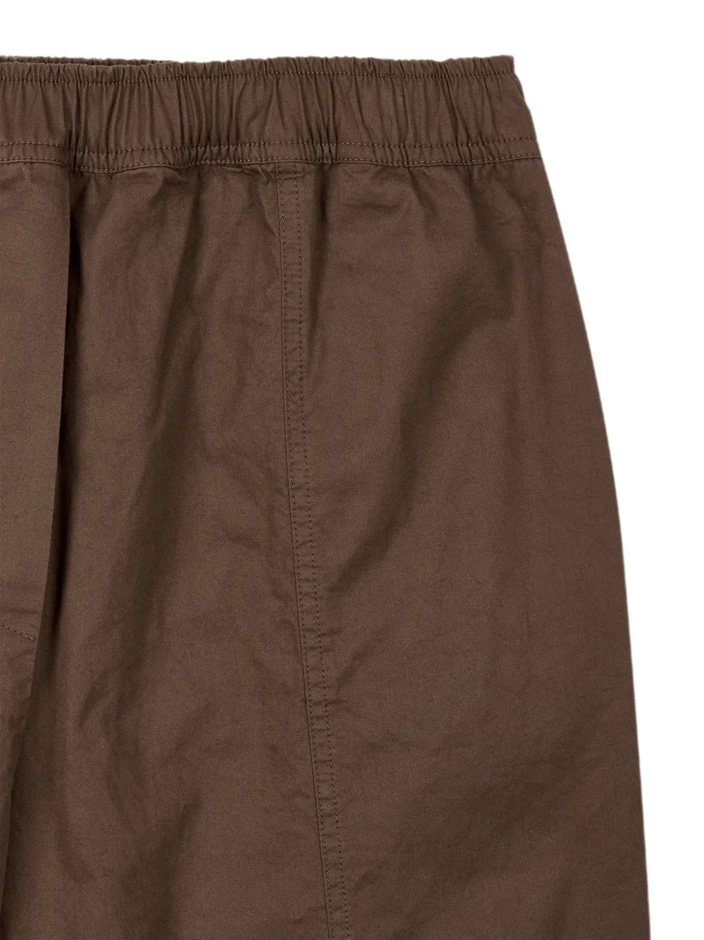 TOMBOY Katoenen-twill broek met toelopende pijpen en elastische taille Bruin