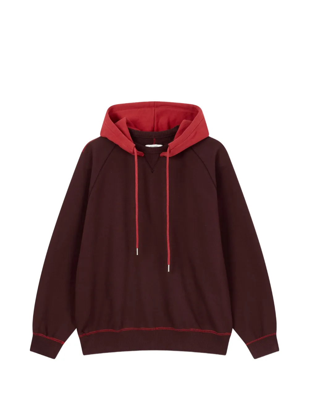 TOMBOY Kapuzenpullover mit Kontrastkapuze - Braun