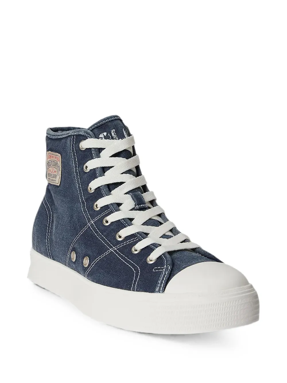 Polo Ralph Lauren Ayers high-top canvas sneakers Blauw