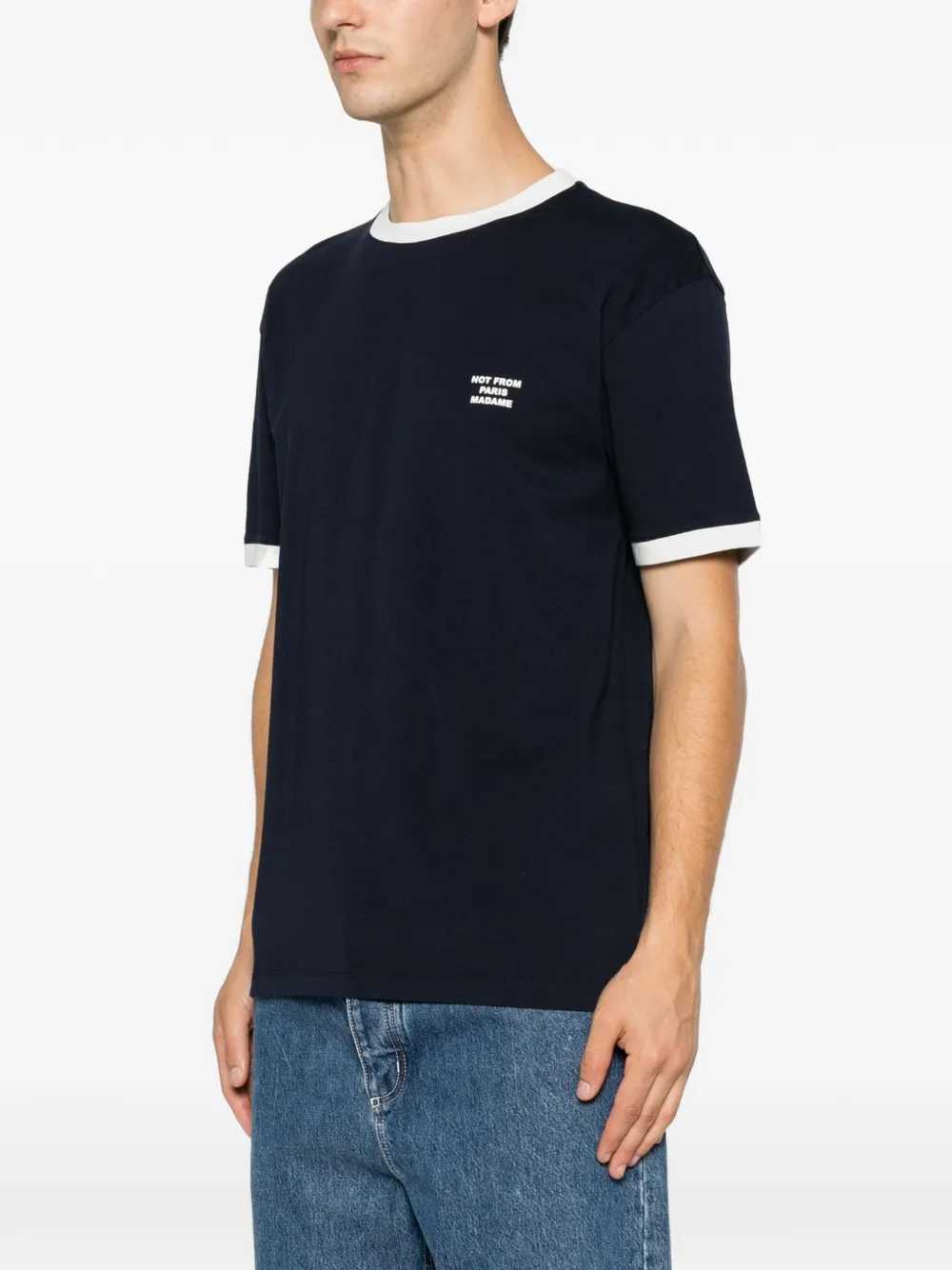 Drôle De Monsieur T-shirt met logoprint Blauw