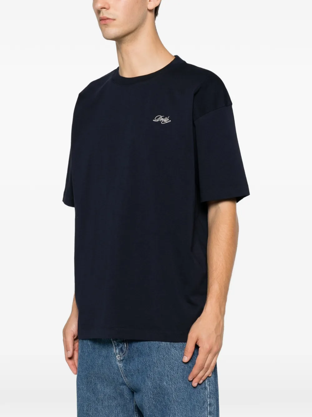 Drôle De Monsieur Bellissima T-shirt met geborduurd logo Blauw