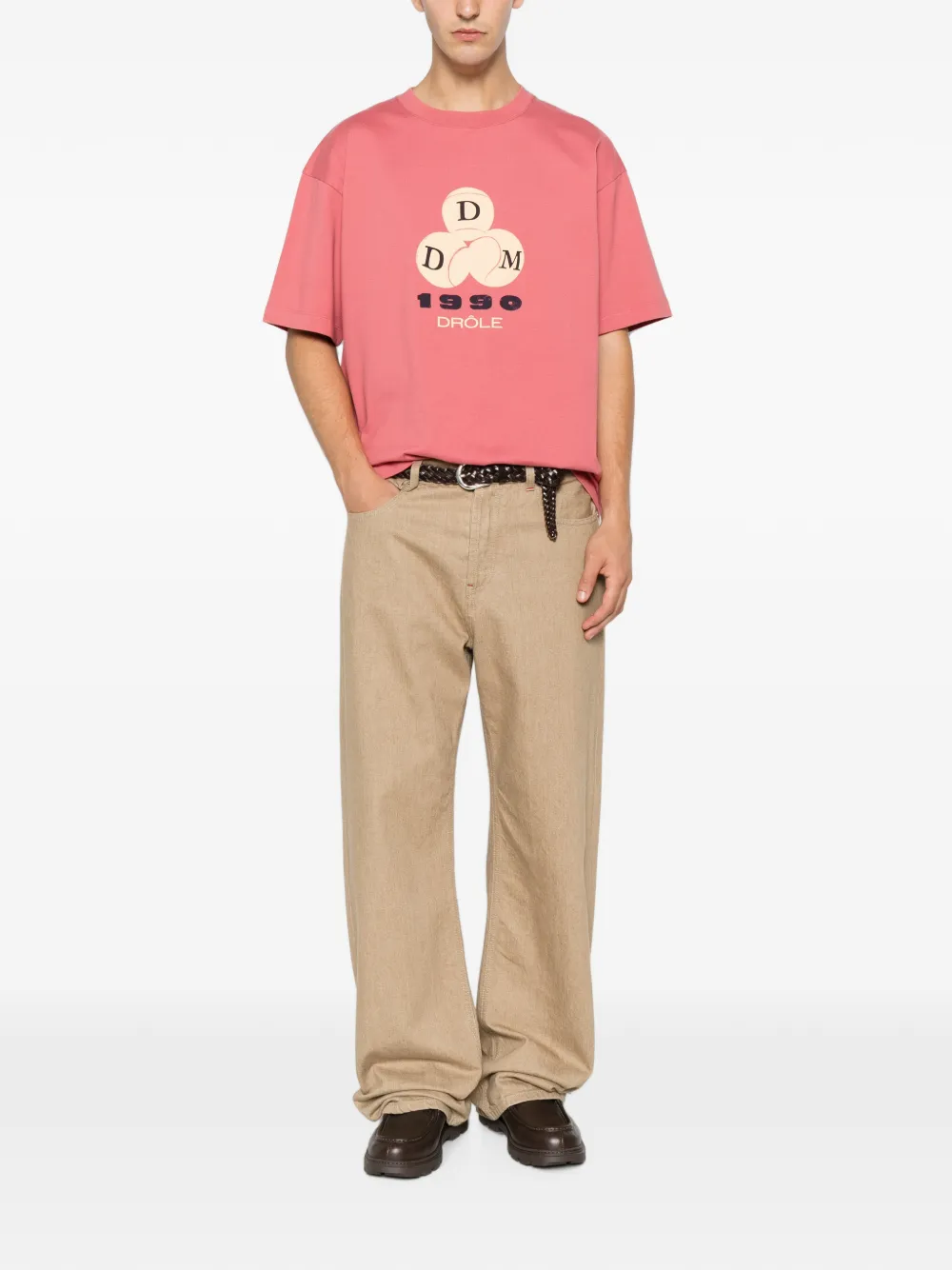 Drôle De Monsieur T-shirt met grafische print Roze