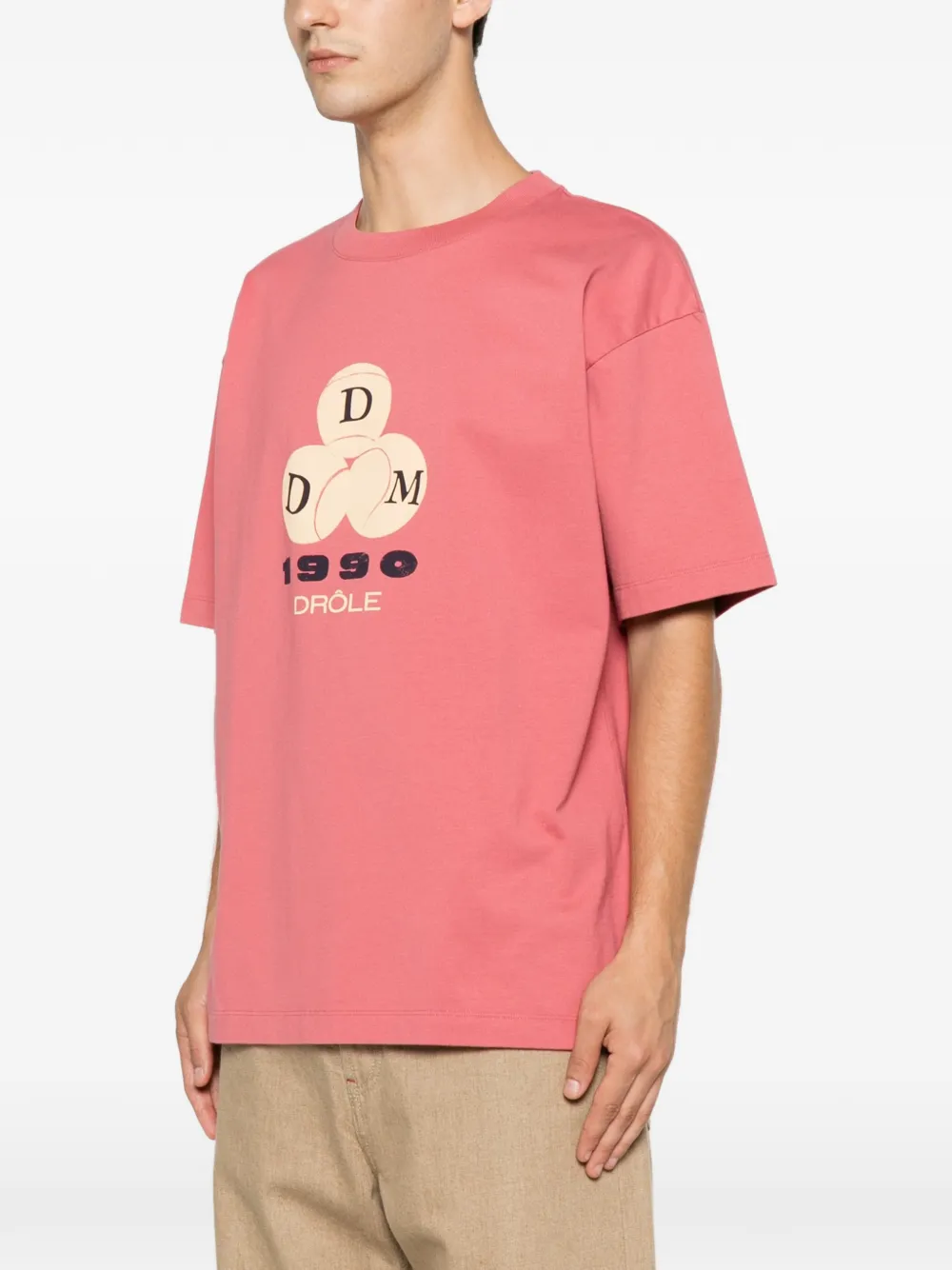 Drôle De Monsieur T-shirt met grafische print Roze