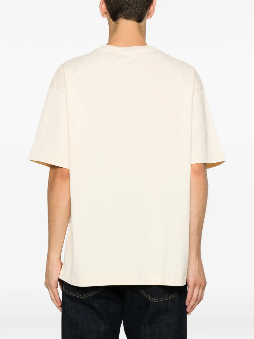 Drôle De Monsieur T-shirt met geborduurd logo Beige