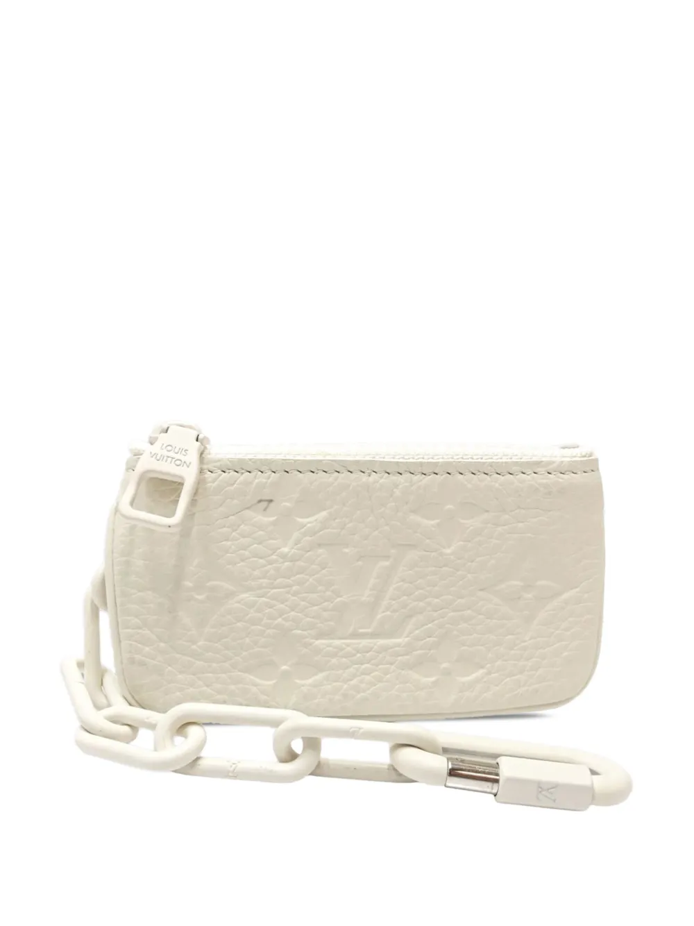 Louis Vuitton Pre-Owned Portamonete Pochette Cles in pelle Empreinte con monogramma 2019 - Bianco