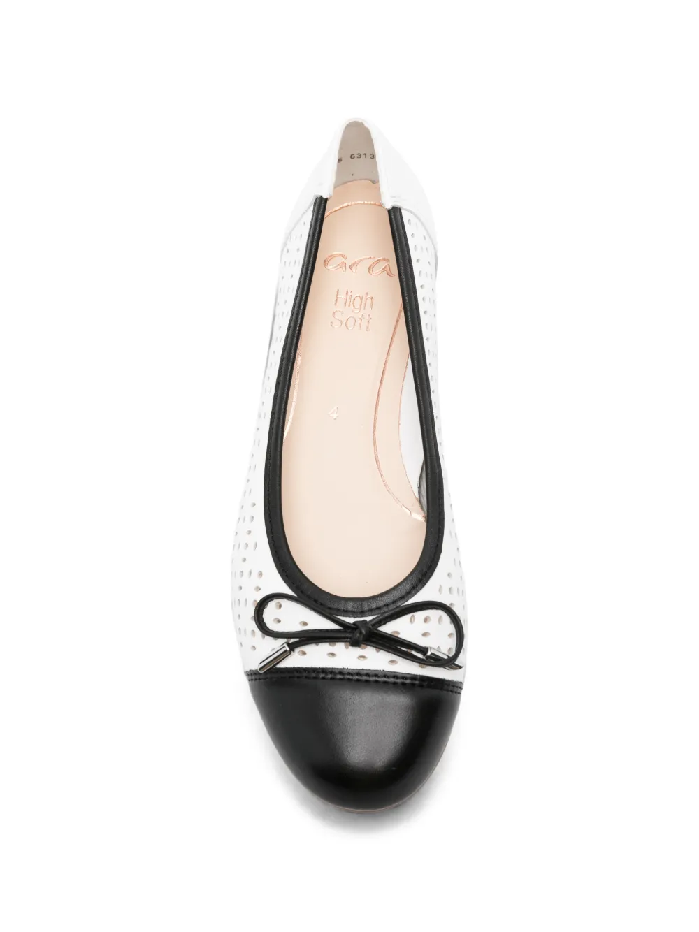 ARA Ballerina's met geperforeerd detail Wit