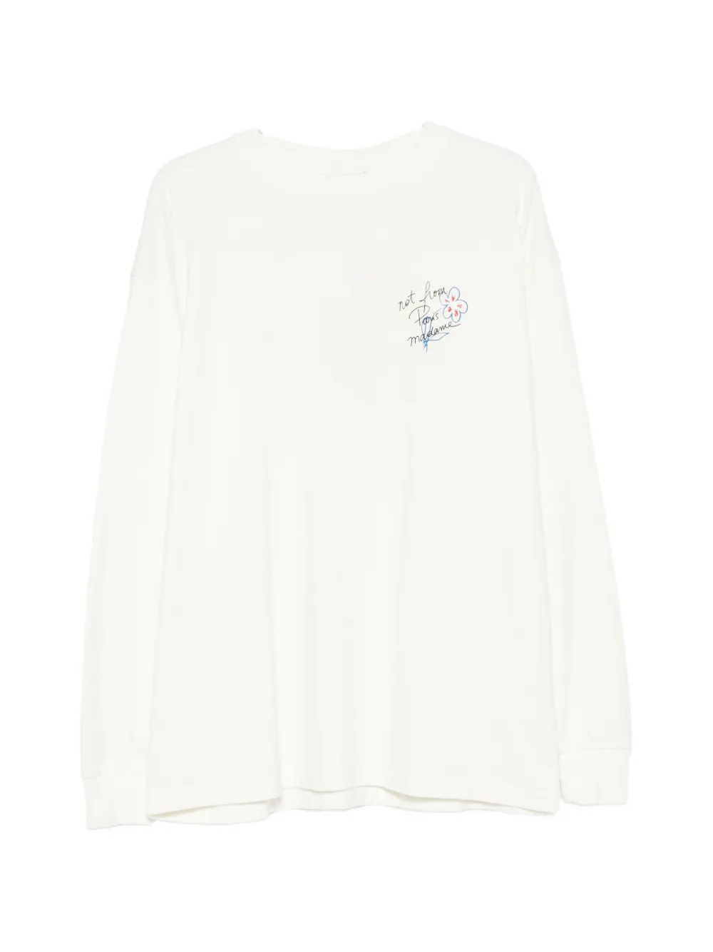 Drôle De Monsieur slogan-print long-sleeves T-shirt - Weiß