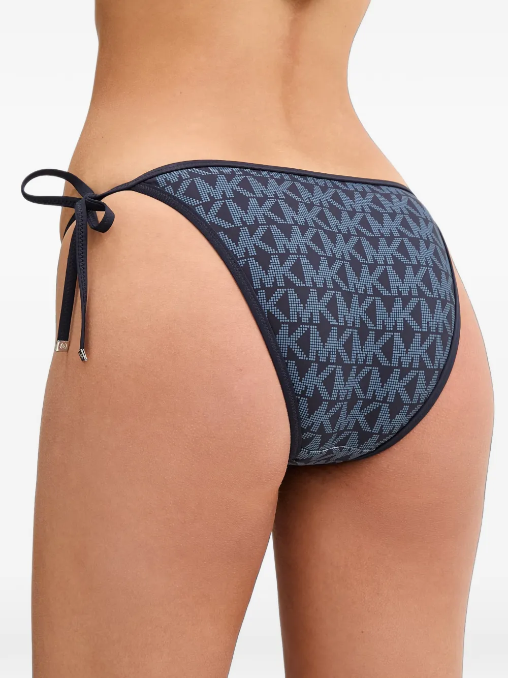 Michael Kors logo-print side-tie bikini bottoms Blauw