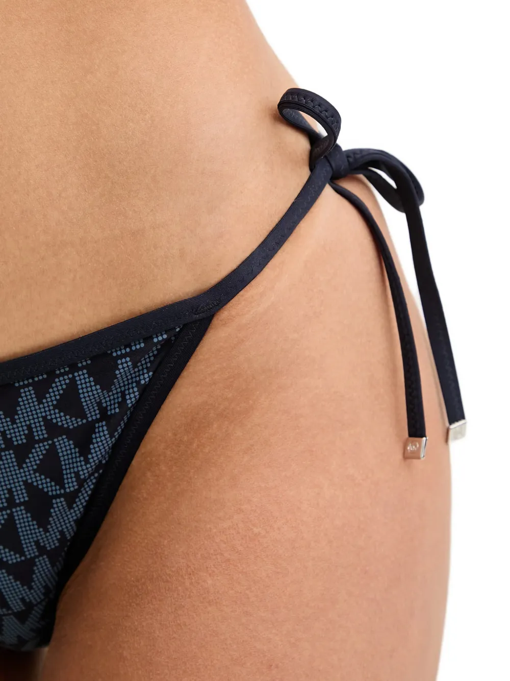 Michael Kors logo-print side-tie bikini bottoms Blauw