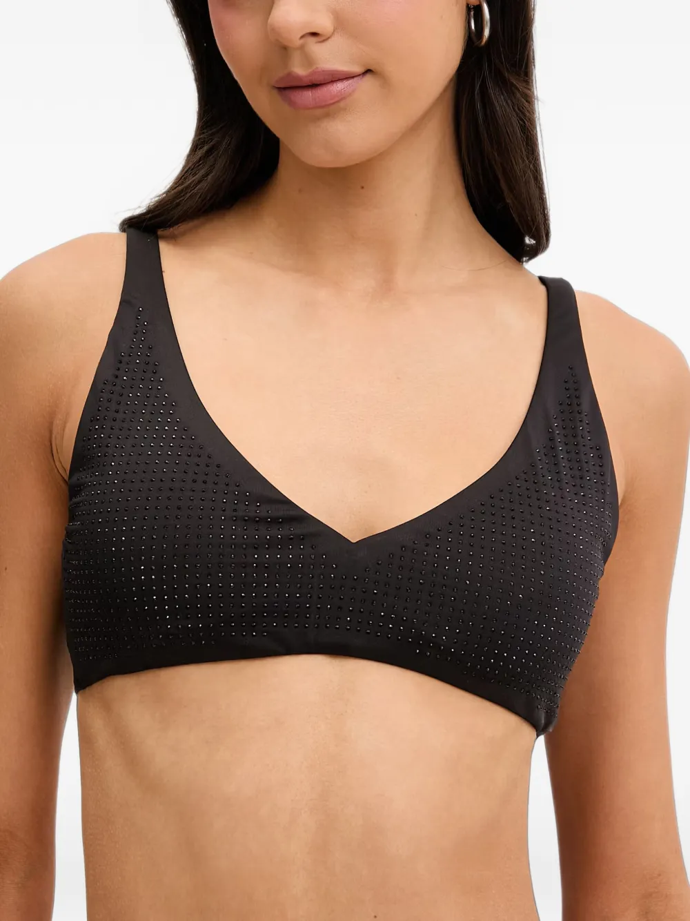 Michael Michael Kors stud-embellished V-neck bikini top - Nero