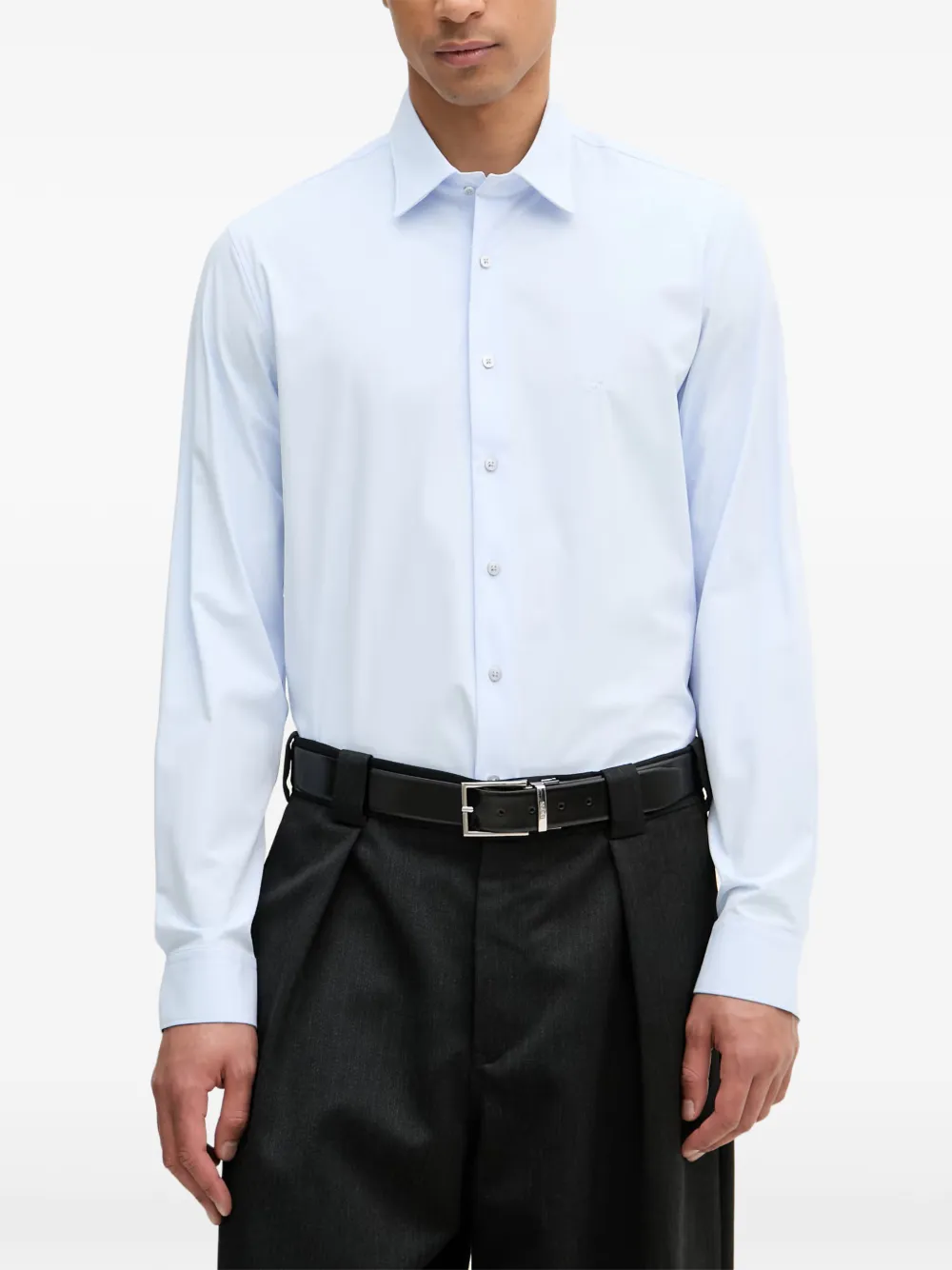 Michael Kors logo-embroidered long-sleeve shirt - Blu