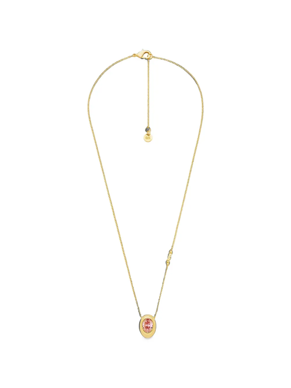 Michael Kors crystal-pendant curb-chain necklace - Oro