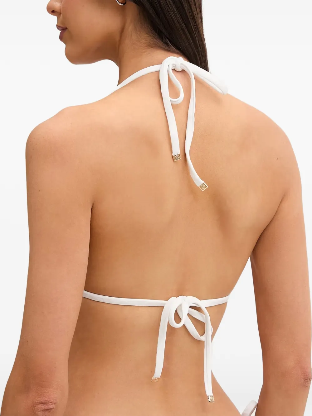 Michael Kors logo-jacquard triangle bikini Wit