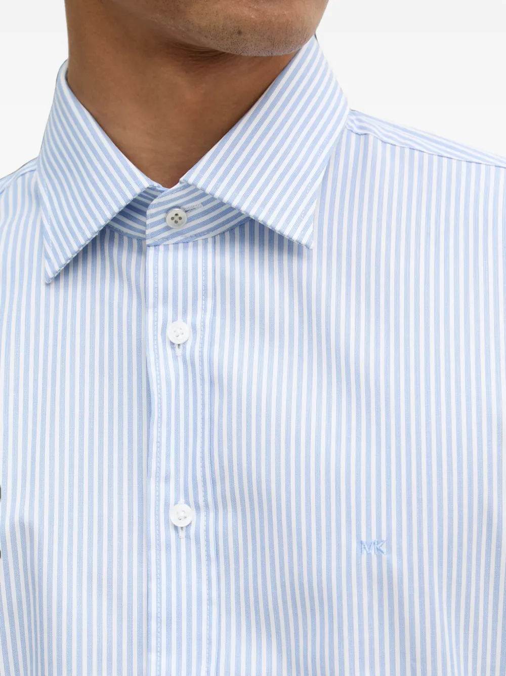 Michael Kors Gestreept slim-fit overhemd van katoenen stretch Wit