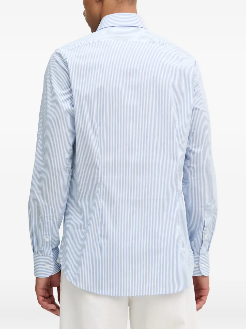 Michael Kors Gestreept slim-fit overhemd van katoenen stretch Wit