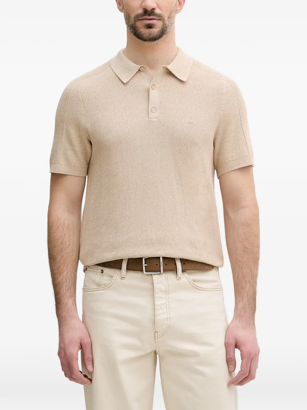 Michael Kors cotton-mouliné polo shirt - Toni neutri