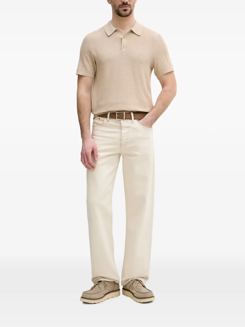 Michael Kors Poloshirt van katoenen mouliné Beige