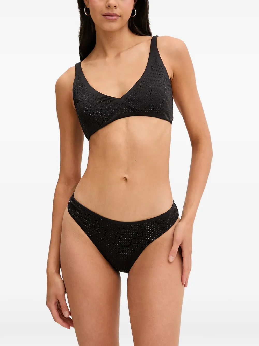 Michael Michael Kors rhinestone-embellished bikini bottoms - Nero