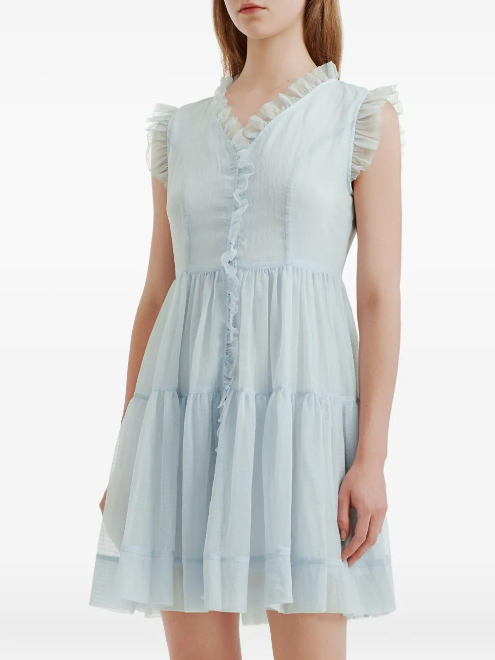 b+ab Mini-jurk met ruches Blauw